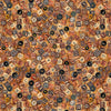 Image of Book Club Letters Rust quilting cotton fabric by Morris Creative Group for QT Fabrics. Features letters on a brown background. Cute Little Fabric Shop.