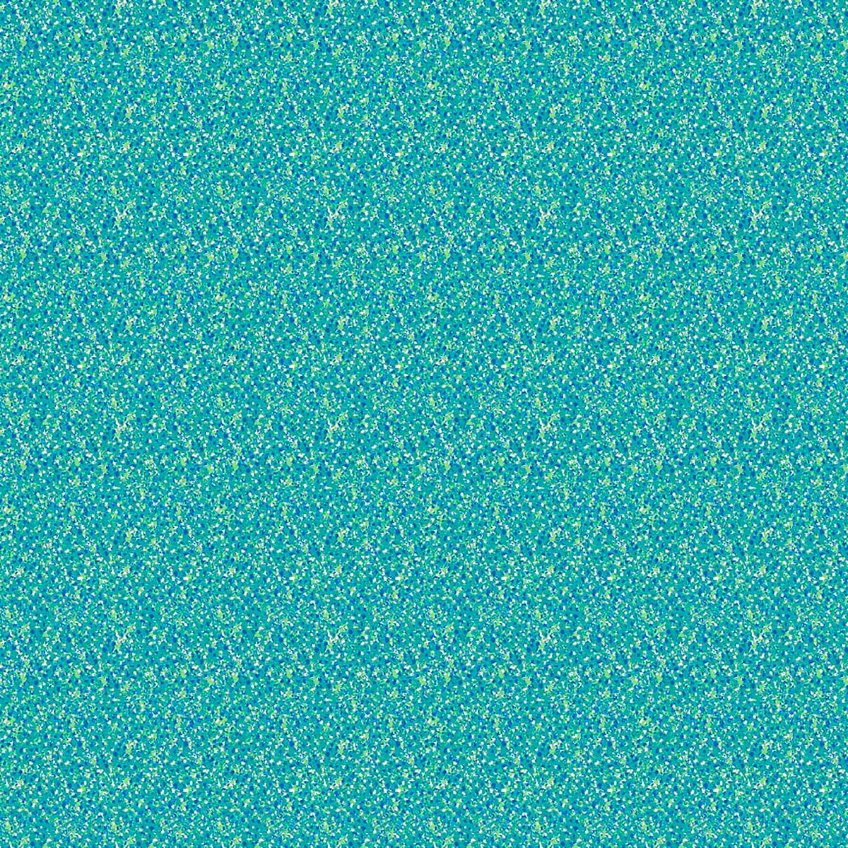 Image of Balloonfest Speckle Texture Turquoise quilting cotton fabric by Anthony Kleem for QT Fabrics. Features printed texture on a blue background. Cute Little Fabric Shop.