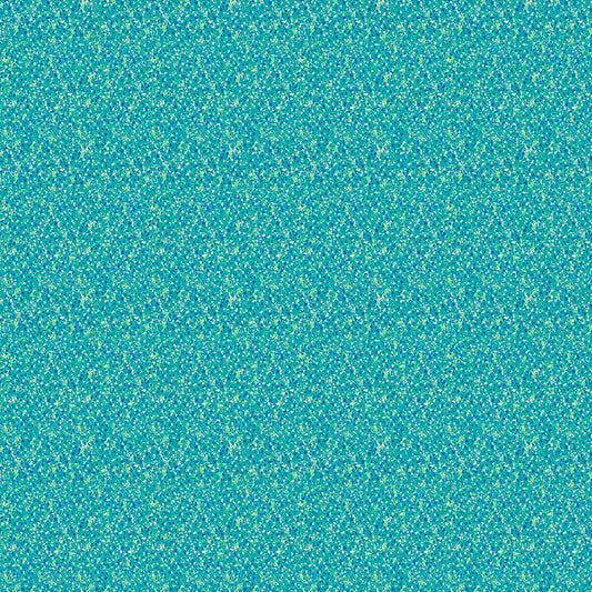 Image of Balloonfest Speckle Texture Turquoise quilting cotton fabric by Anthony Kleem for QT Fabrics. Features printed texture on a blue background. Cute Little Fabric Shop.