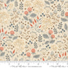 Image of Natures Sketchbook Leaves and Berries Pearl quilting cotton fabric by Elena Amo for Moda Fabrics. Features leaves and berries on a cream background. Cute Little Fabric Shop.