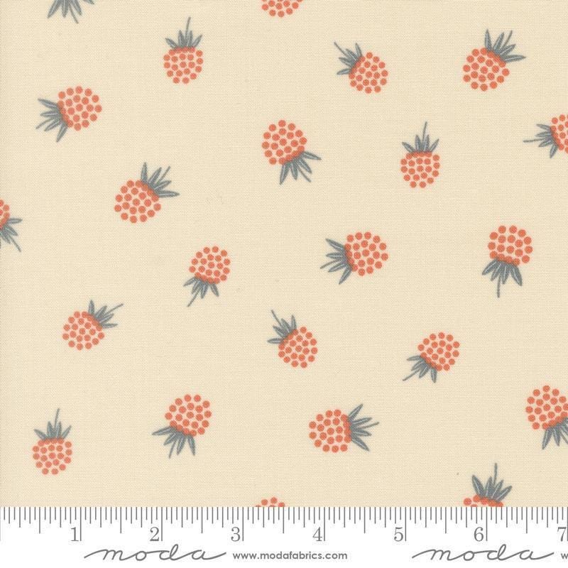 Image of Natures Sketchbook Berries Pearl quilting cotton fabric by Elena Amo for Moda Fabrics. Features berries on a cream background. Cute Little Fabric Shop.