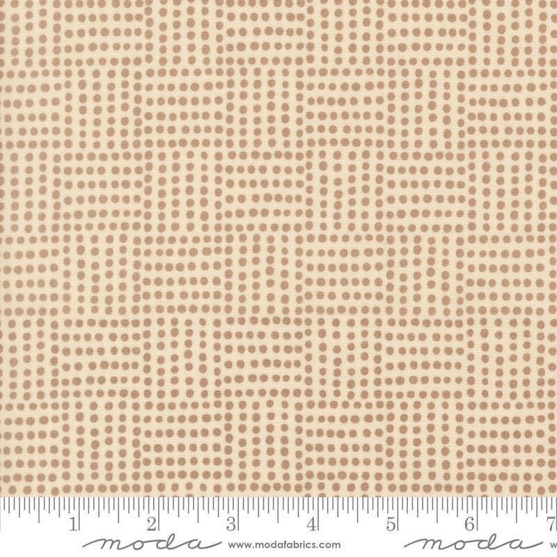 Image of Natures Sketchbook Dots Pearl Pebble quilting cotton fabric by Elena Amo for Moda Fabrics. Features polka dots on a cream background. Cute Little Fabric Shop.