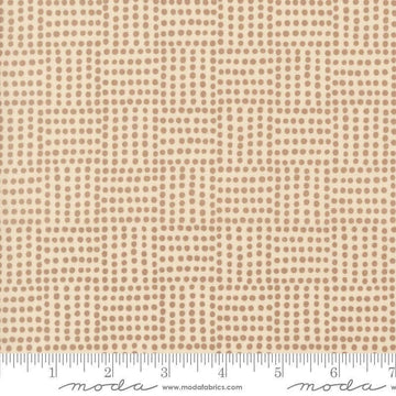Image of Natures Sketchbook Dots Pearl Pebble quilting cotton fabric by Elena Amo for Moda Fabrics. Features polka dots on a cream background. Cute Little Fabric Shop.