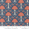 Image of Natures Sketchbook Mushroom Twilight quilting cotton fabric by Elena Amo for Moda Fabrics. Features mushrooms on a blue background. Cute Little Fabric Shop.