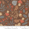 Image of Natures Sketchbook Forest Finds Bark quilting cotton fabric by Elena Amo for Moda Fabrics. Features plants on a brown background. Cute Little Fabric Shop.