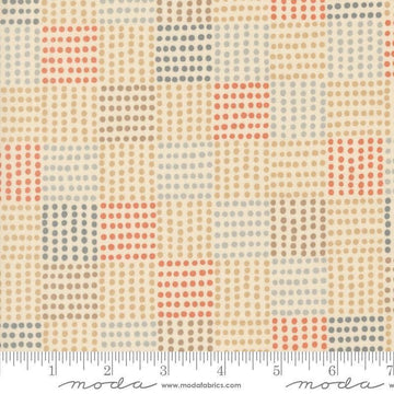 Image of Natures Sketchbook Dots Pearl quilting cotton fabric by Elena Amo for Moda Fabrics. Features polka dots on a cream background. Cute Little Fabric Shop.