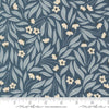 Image of Natures Sketchbook Flowy Flowers Dusk quilting cotton fabric by Elena Amo for Moda Fabrics. Features flowers on a blue background. Cute Little Fabric Shop.