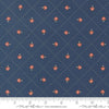 Image of Natures Sketchbook Mushroom and Grid Twilight quilting cotton fabric by Elena Amo for Moda Fabrics. Features mushrooms on a blue background. Cute Little Fabric Shop.