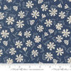 Image of Natures Sketchbook Flowers Twilight quilting cotton fabric by Elena Amo for Moda Fabrics. Features flowers on a blue background. Cute Little Fabric Shop.