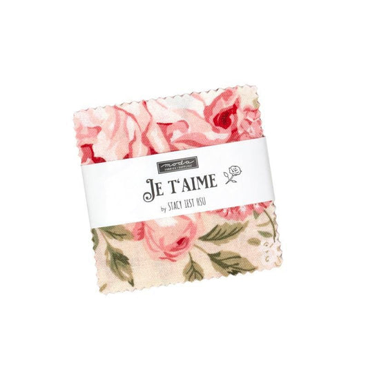 Je Taime 2.5" Squares Mini Charm Pack Valentine's Fabric - 20990MC - 42-Piece Precut - Moda Fabrics Quilting Cotton Fabric