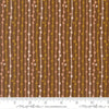 Image of Feather and Forest Bloom String of Pearls Walnut quilting cotton fabric by Linn Warme for Moda Fabrics. Features stripes on a brown background. Cute Little Fabric Shop.