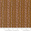 Image of Feather and Forest Bloom String of Pearls Walnut quilting cotton fabric by Linn Warme for Moda Fabrics. Features stripes on a brown background. Cute Little Fabric Shop.