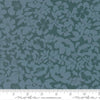 Image of Feather and Forest Bloom Floral Fusion Azure quilting cotton fabric by Linn Warme for Moda Fabrics. Features flowers on a blue background. Cute Little Fabric Shop.