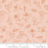 Image of Feather and Forest Bloom Flock of Feathers Petal quilting cotton fabric by Linn Warme for Moda Fabrics. Features birds on a pink background. Cute Little Fabric Shop.