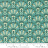Image of Sitara Opaline Blue Chill quilting cotton fabric by Crystal Manning for Moda Fabrics. Features flowers on a blue background. Cute Little Fabric Shop.