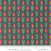 Image of Sitara Vines Dark Teal quilting cotton fabric by Crystal Manning for Moda Fabrics. Features flowers on a blue background. Cute Little Fabric Shop.