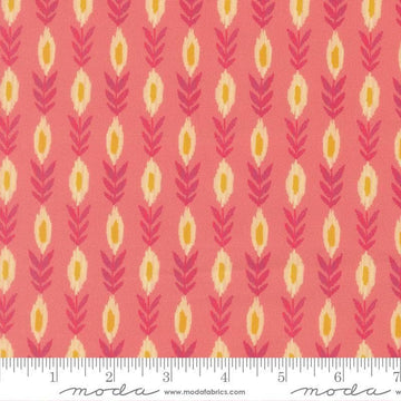 Image of Sitara Vines Rose quilting cotton fabric by Crystal Manning for Moda Fabrics. Features flowers on a pink background. Cute Little Fabric Shop.