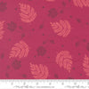 Image of Sitara Paisley Pomegranate quilting cotton fabric by Crystal Manning for Moda Fabrics. Features leaves on a pink background. Cute Little Fabric Shop.