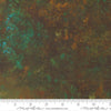 Image of Tranquil Patina Grounding Dark Teal quilting cotton fabric by Debbie Maddy for Moda Fabrics. Features printed texture on a blue and brown background. Cute Little Fabric Shop.