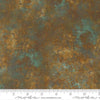 Image of Tranquil Patina Grounding Bronze quilting cotton fabric by Debbie Maddy for Moda Fabrics. Features printed texture on a brown and blue background. Cute Little Fabric Shop.