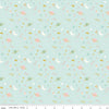 Image of Brave Your Way To the Moon Songbird quilting cotton fabric by Cayla Naylor for Riley Blake Designs. Features space on a blue background. Cute Little Fabric Shop.