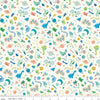 Image of Brave Your Way Wild and Free Cloud quilting cotton fabric by Cayla Naylor for Riley Blake Designs. Features baby boy on a white background. Cute Little Fabric Shop.