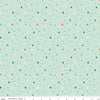 Image of Brave Your Way Beyond the Stars Mint quilting cotton fabric by Cayla Naylor for Riley Blake Designs. Features stars on a green background. Cute Little Fabric Shop.
