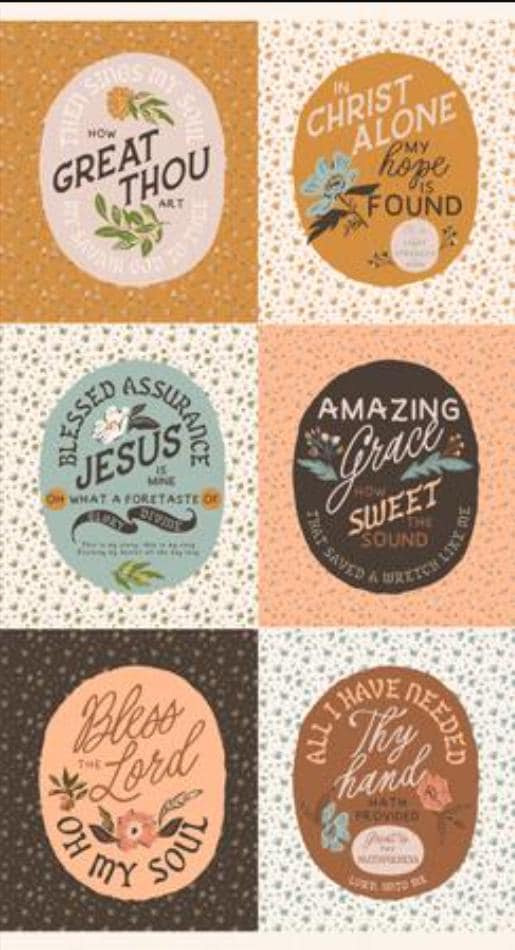 Wellspring Panel Eggshell Cream Scripture Fabric - 45678 - Moda Fabrics Quilting Cotton Fabric