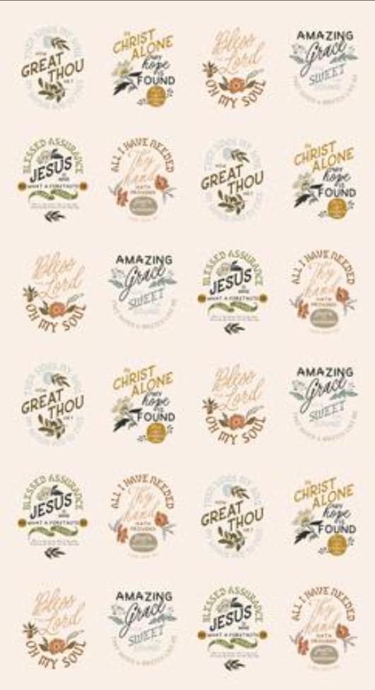 Wellspring Small Panel Eggshell Cream Scripture Fabric - 45679 - Moda Fabrics Quilting Cotton Fabric