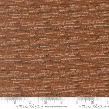 Image of Wellspring Blotted Dark Clay quilting cotton fabric by Fancy That Design House for Moda Fabrics. Features stripes on a brown background. Cute Little Fabric Shop.