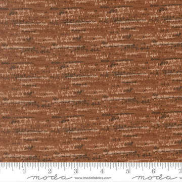 Image of Wellspring Blotted Dark Clay quilting cotton fabric by Fancy That Design House for Moda Fabrics. Features stripes on a brown background. Cute Little Fabric Shop.
