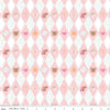 Image of Little Posies Diamonds Pink quilting cotton fabric by Cayla Naylor for Riley Blake Designs. Features diamonds on a pink background. Cute Little Fabric Shop.