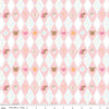 Image of Little Posies Diamonds Pink quilting cotton fabric by Cayla Naylor for Riley Blake Designs. Features diamonds on a pink background. Cute Little Fabric Shop.