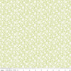 Image of Little Posies Floral Green quilting cotton fabric by Cayla Naylor for Riley Blake Designs. Features flowers on a green background. Cute Little Fabric Shop.