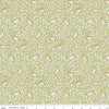 Image of Little Posies Unicorns Green quilting cotton fabric by Cayla Naylor for Riley Blake Designs. Features flowers on a green background. Cute Little Fabric Shop.