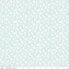 Image of Little Posies Floral Aqua quilting cotton fabric by Cayla Naylor for Riley Blake Designs. Features flowers on a blue background. Cute Little Fabric Shop.