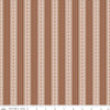 Image of Harvest on the Prairie Stripe Brown quilting cotton fabric by Modern Prairie for Riley Blake Designs. Features stripes on a brown background. Cute Little Fabric Shop.