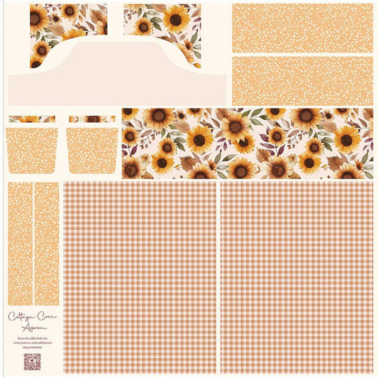 SALE Harvest on the Prairie Home Dec Cottage Core Apron Panel Marmalade Yellow Pattern Fabric - HD18291 - Riley Blake LARGE Canvas Fabric