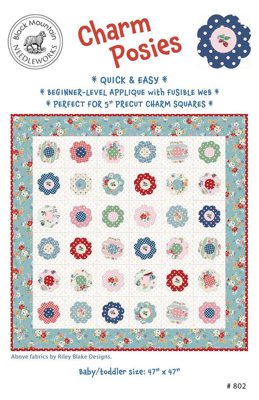 SALE Charm Posies Quilt PATTERN Precut Friendly Pattern - Riley Blake INSTRUCTIONS Only