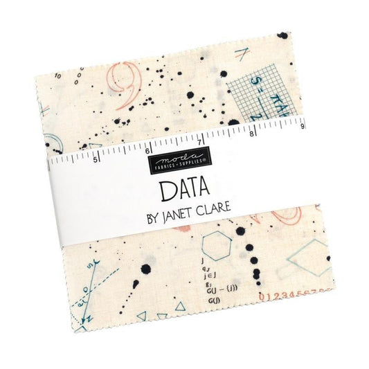 Data Charm Pack Math Fabric - 24670PP - 42-Piece Precut - Moda Fabrics Quilting Cotton Fabric