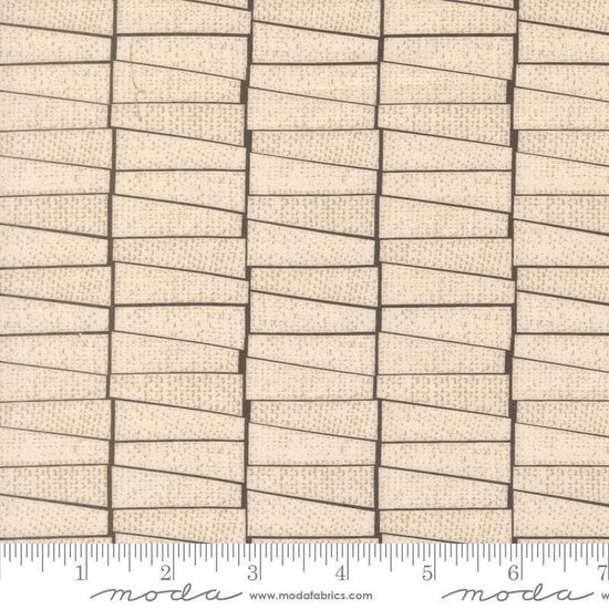 Image of Imprint Stacked Ivory quilting cotton fabric by Sewn By Amy Schelle for Moda Fabrics. Features a geometric fabric on a cream background. Cute Little Fabric Shop.