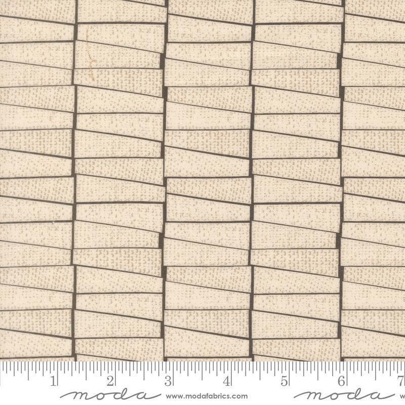 Image of Imprint Stacked Ivory quilting cotton fabric by Sewn By Amy Schelle for Moda Fabrics. Features a geometric fabric on a cream background. Cute Little Fabric Shop.