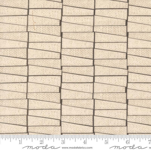 Image of Imprint Stacked Ivory quilting cotton fabric by Sewn By Amy Schelle for Moda Fabrics. Features a geometric fabric on a cream background. Cute Little Fabric Shop.