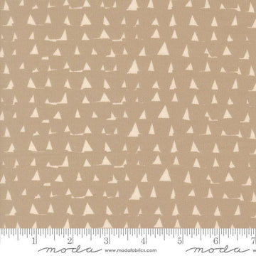 Image of Imprint Blocks Stone quilting cotton fabric by Sewn By Amy Schelle for Moda Fabrics. Features shapes on a brown background. Cute Little Fabric Shop.