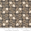 Image of Imprint Flower Market Iron quilting cotton fabric by Sewn By Amy Schelle for Moda Fabrics. Features flowers on a brown background. Cute Little Fabric Shop.