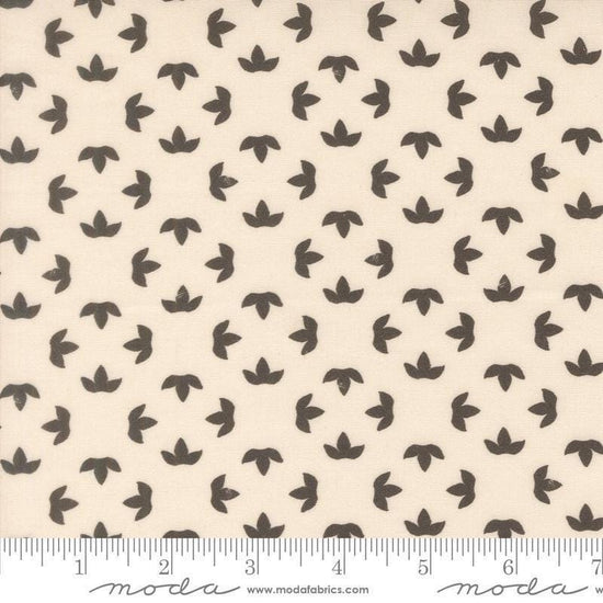 Image of Imprint Floral Iron quilting cotton fabric by Sewn By Amy Schelle for Moda Fabrics. Features a geometric pattern on a cream background. Cute Little Fabric Shop.