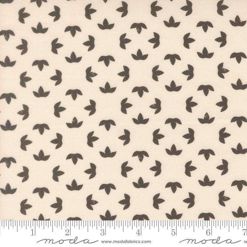 Image of Imprint Floral Iron quilting cotton fabric by Sewn By Amy Schelle for Moda Fabrics. Features a geometric pattern on a cream background. Cute Little Fabric Shop.