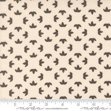 Image of Imprint Floral Iron quilting cotton fabric by Sewn By Amy Schelle for Moda Fabrics. Features a geometric pattern on a cream background. Cute Little Fabric Shop.