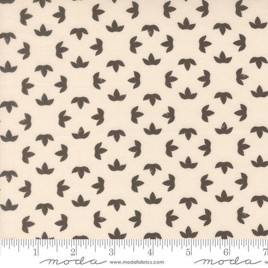 Image of Imprint Floral Iron quilting cotton fabric by Sewn By Amy Schelle for Moda Fabrics. Features a geometric pattern on a cream background. Cute Little Fabric Shop.