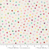 Image of Fleur The Love Sweetheart Cloud quilting cotton fabric by Create Joy Project for Moda Fabrics. Features hearts on a white background. Cute Little Fabric Shop.